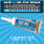 Flavorless Nictoine Liquid,  Czar Nicotine Tube - Blue 180mg, Pack of 5  tubes (0.9ml/tube)