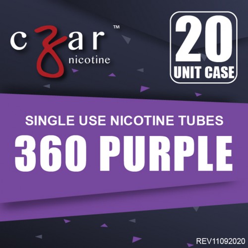 Flavorless Nictoine Liquid,  Czar Nicotine Tube - Purple 360mg, Pack of 20  tubes (0.9ml/tube)