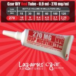 Flavorless Nictoine Liquid,  Czar Nicotine Tube - Red 270mg, Pack of 5  tubes (0.9ml/tube)