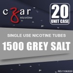 Flavorless SALT Nicotine Liquid,  Czar Nicotine Tube - Grey SALT 1500mg, Pack of 20 tubes (3.75ml/tube)