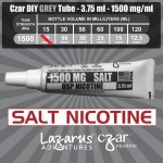 Flavorless SALT Nicotine Liquid,  Czar Nicotine Tube - Grey SALT 1500mg, Pack of 5 tubes (3.75ml/tube)