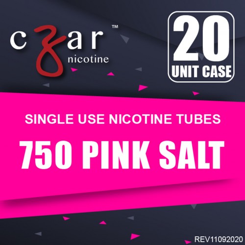 Flavorless SALT Nictoine Liquid,  Czar Nicotine Tube - Pink SALT 750mg, Pack of 20 tubes (1.875ml/tube)