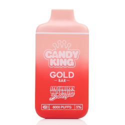 Candy King Gold Bar 使い捨てデバイス 6000 パフ - ストロベリー・ウォーターメロン・バブルガム