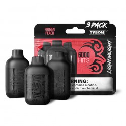タイソン 2.0 ライトウェイト 使い捨てデバイス 6000 パフ - フローズン・ピーチ